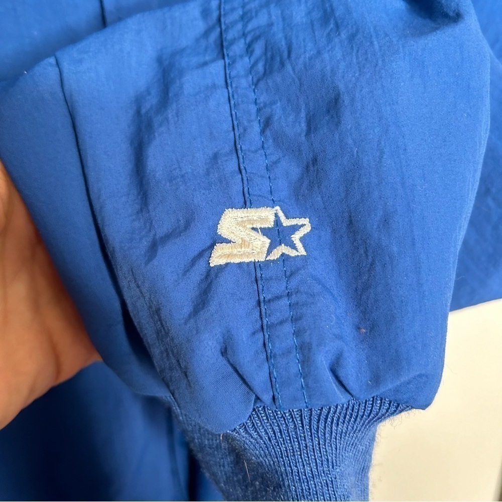 Vtg Starter X Texas Rangers Bomber Jacket Size XL Baseball 1990’s Blue - Picture 4 of 8